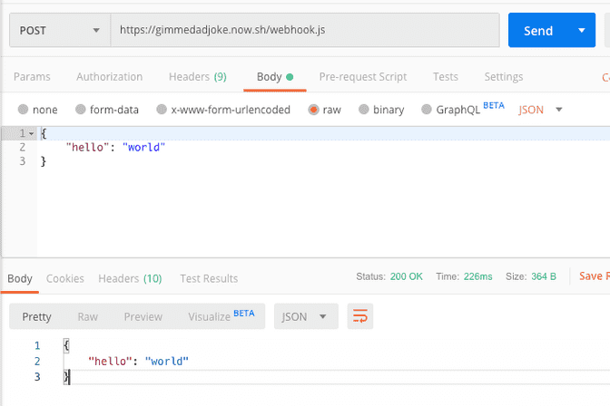 Postman sample API request works