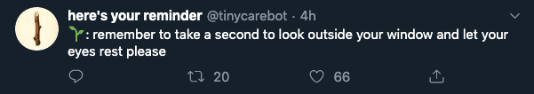 tinycarebot, a bot that reminds people to do take a break